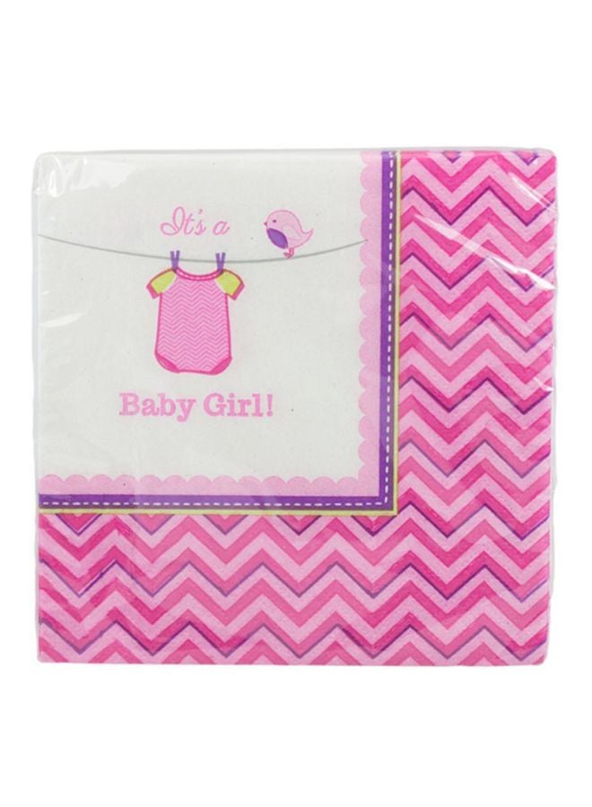 Amscan Its A Baby Girl Shower Tissues Set Tableware Party Supplies - Image 1