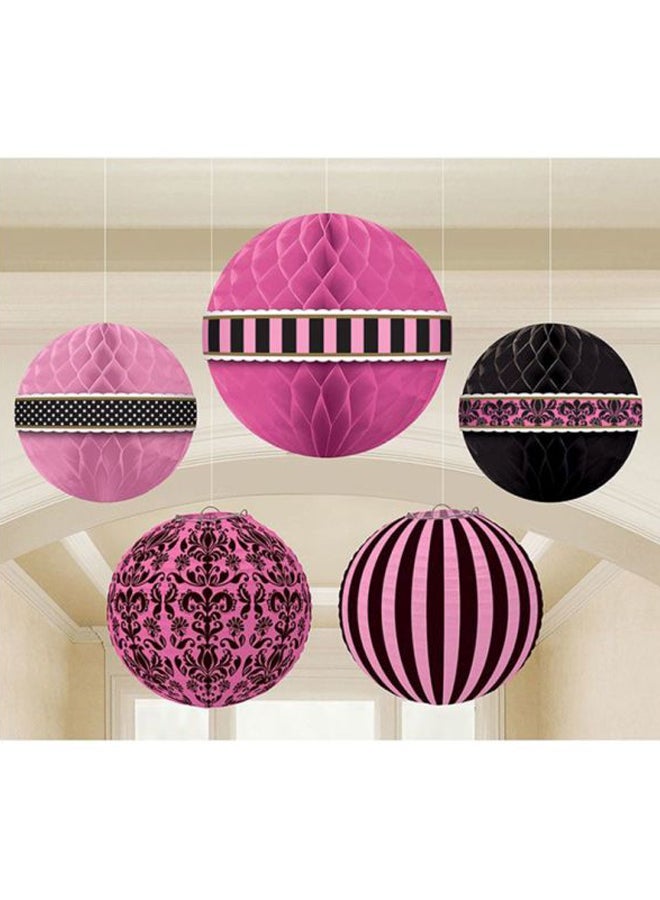 Amscan 5-Piece A Day In Paris Hanging Decoration Set Party Supplies - Image 2