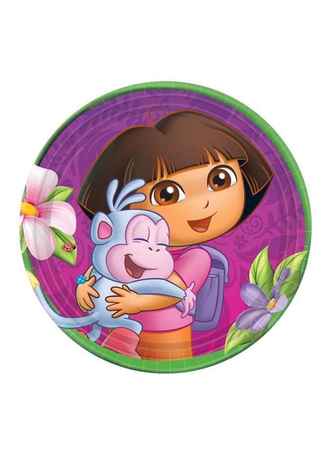 Amscan 8-Piece Dora's Flower Themed Plate Set 7inch