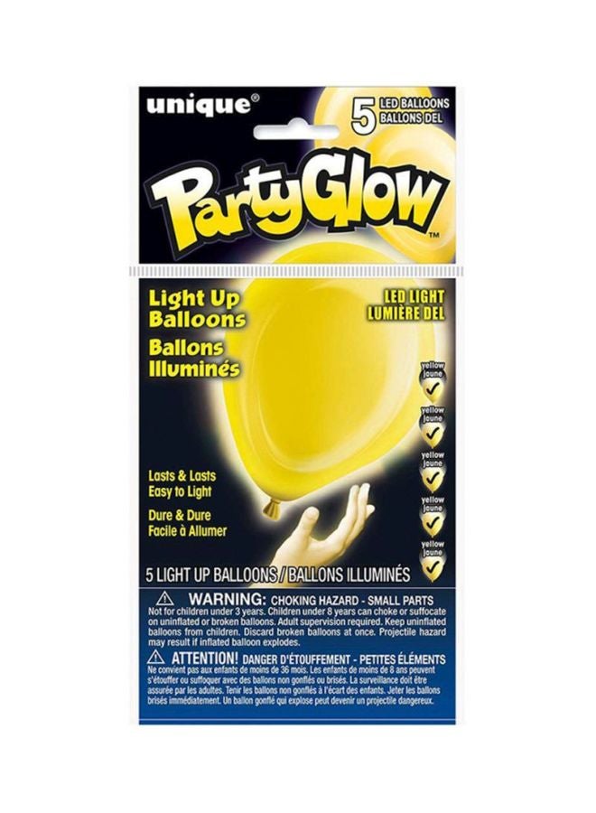 يونيك طقم بالونات زينة بإضاءة LED، مكون من 5 قطع. 10بوصة - Image 2
