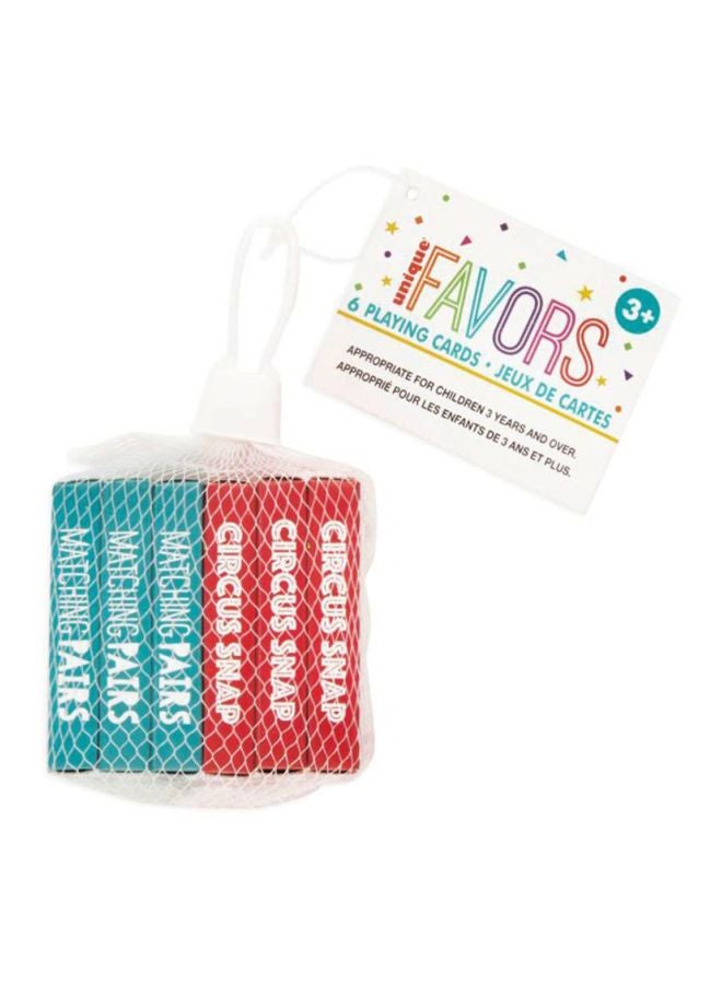 Pack Of 6 Playing Bag Fillers Cards 2.5 x 3.5cm