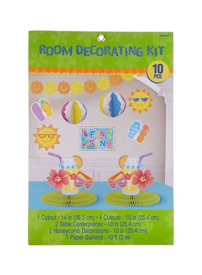 Amscan 10-Piece Fun In The Sun Room Decorating Kit Party Supplies - Image 1