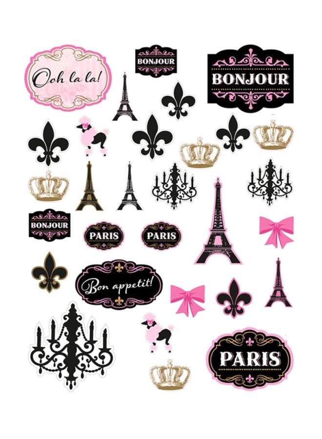 Amscan 30-Piece A Day In Paris Mega Value Card Cut-Out Set Birthday Gift Toys, Return Gifts for Party - Image 1