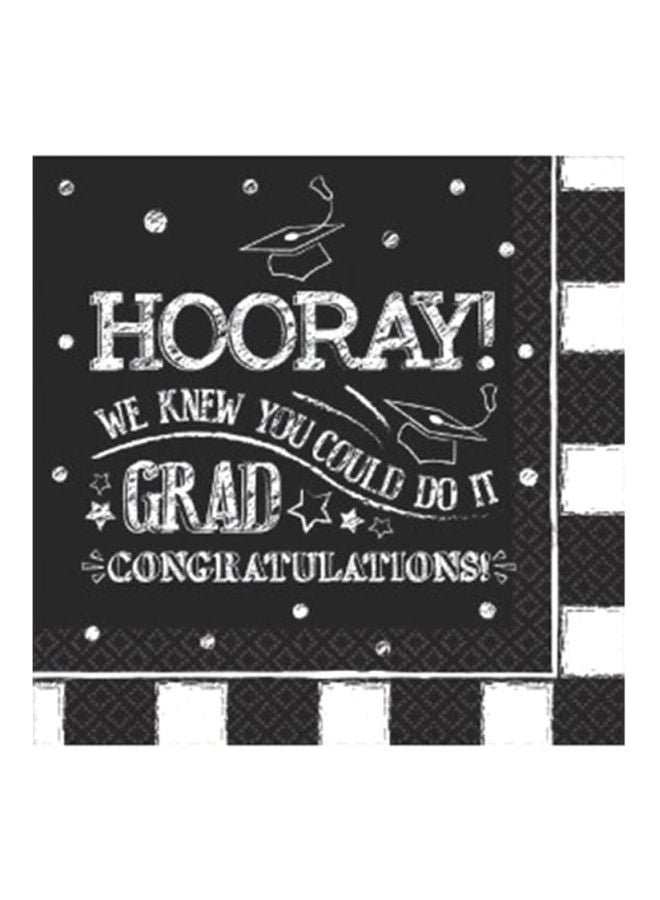 Amscan 36-Piece Hooray Grad Lunch Napkin Set 6.5x6.5inch