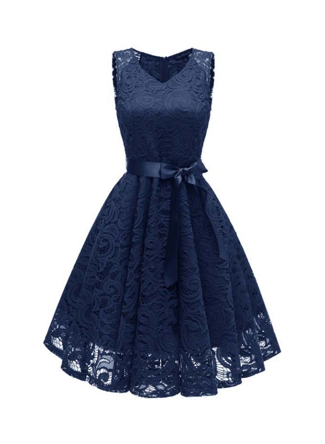 V-Neck Evening Dress Dark blue  - Image 1