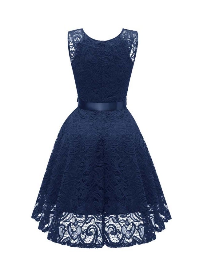 V-Neck Evening Dress Dark blue  - Image 2