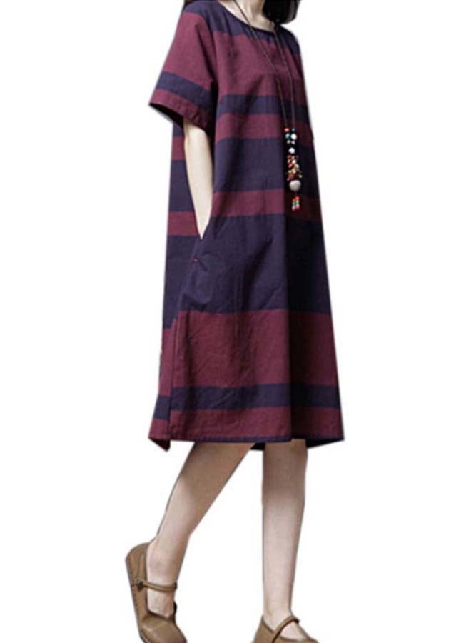 Striped Oversized Dress Red/Black - Image 1