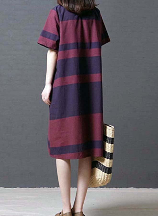 Striped Oversized Dress Red/Black - Image 2