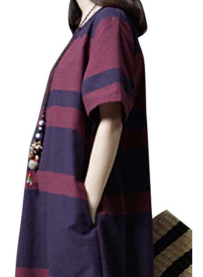 Striped Oversized Dress Red/Black - Image 3