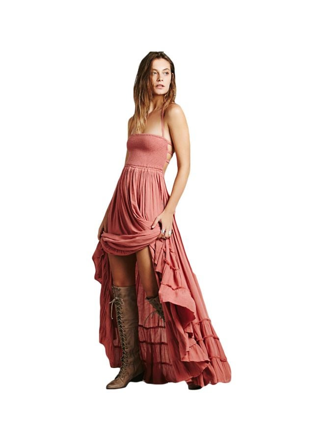 Flared Maxi Dress Pink  - Image 1