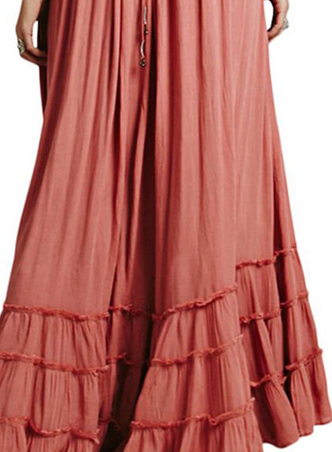 Flared Maxi Dress Pink  - Image 3