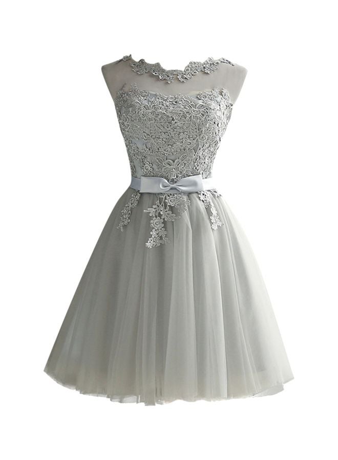 Lace Detailed Dress Grey/Silver - Image 1