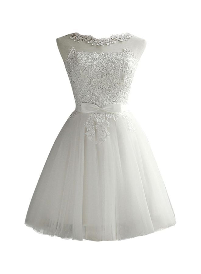 Lace Detailed Dress White - Image 1