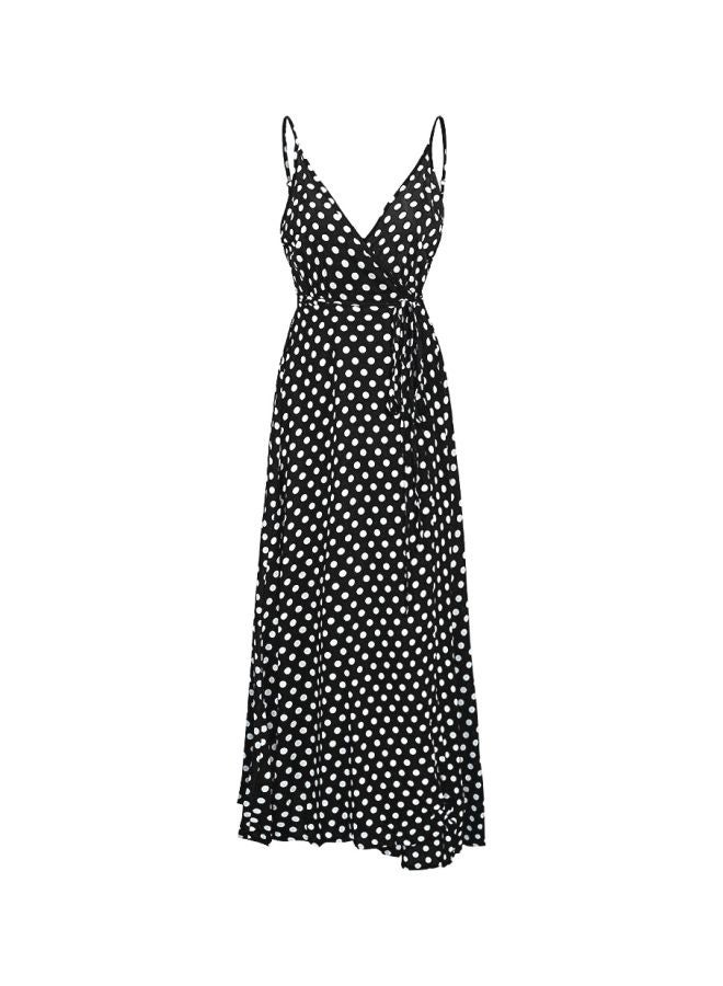 Polka Dotted Maxi Dress Black/White - Image 4