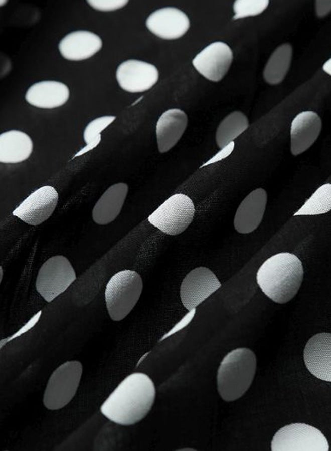 Polka Dotted Maxi Dress Black/White - Image 3