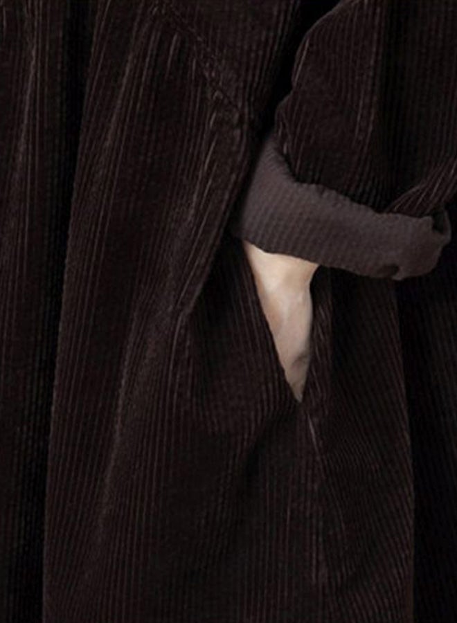 Collared Neck Midi Dress Coffee  - Image 3