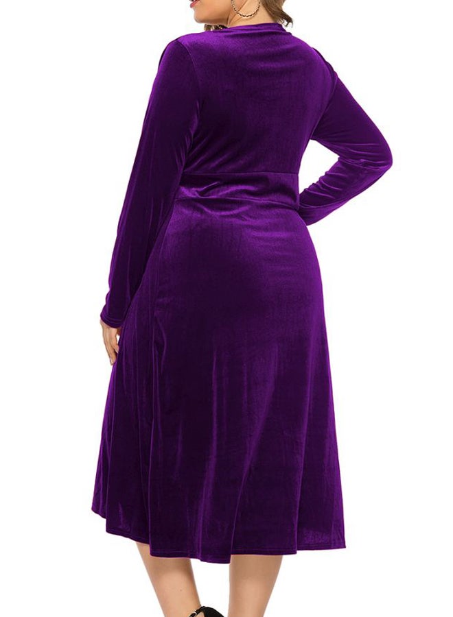 Generic - Crossover Midi Dress Purple - Image 1