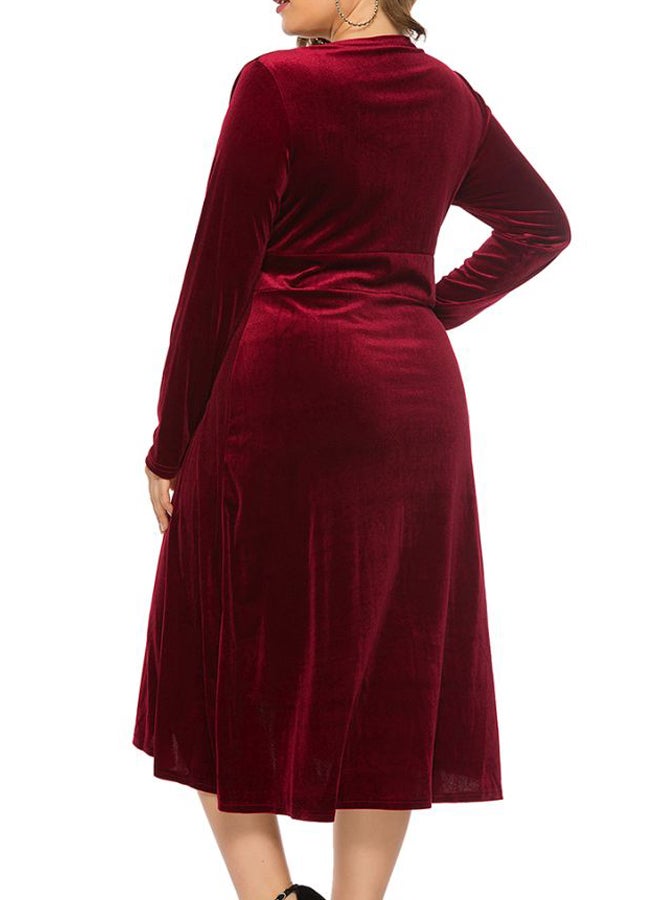 Generic Crossover Midi Dress Burgundy  - Image 2