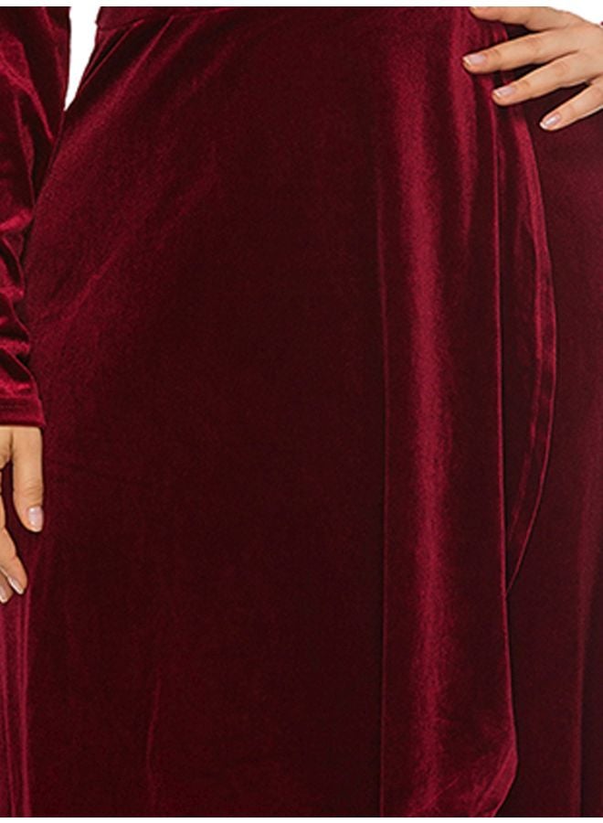 Generic Crossover Midi Dress Burgundy  - Image 3