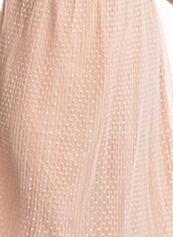 Generic - Mesh Polka Dot Dress Beige - Image 1