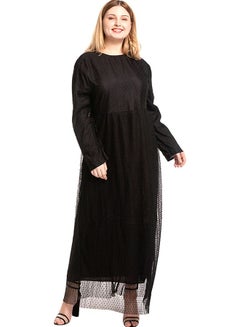 Mesh Polka Dot Dress Black