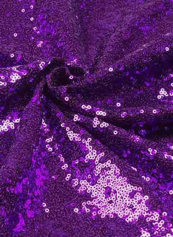 Generic - Round Neck Sequins Mini Dress Purple - Image 1