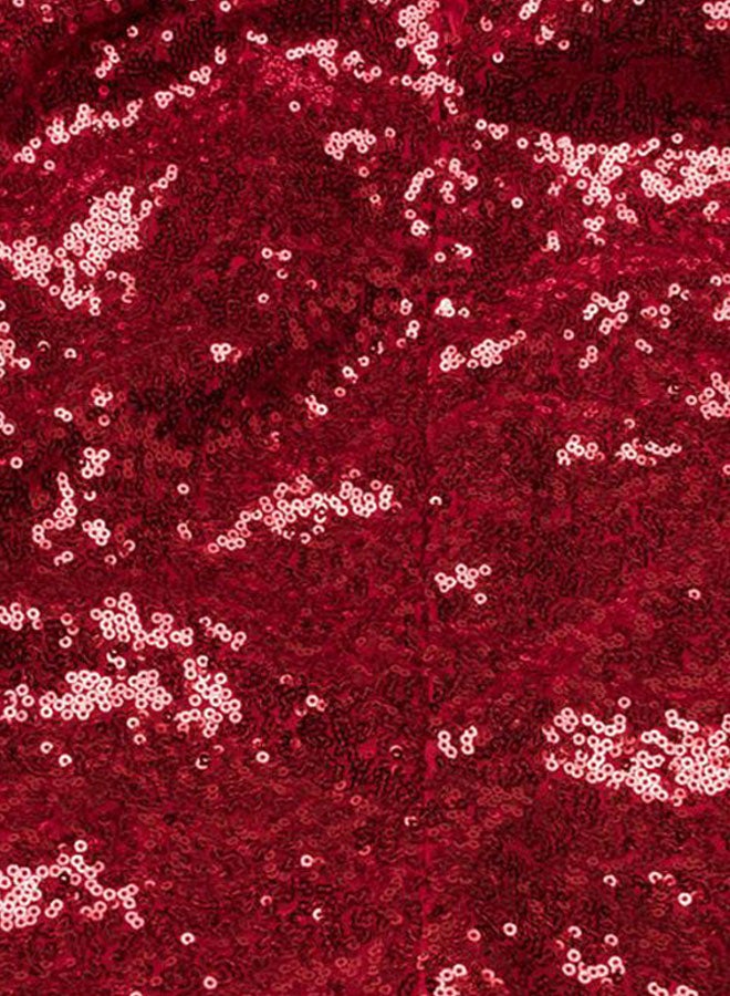 Round Neck Sequins Mini Dress Burgundy - Image 2