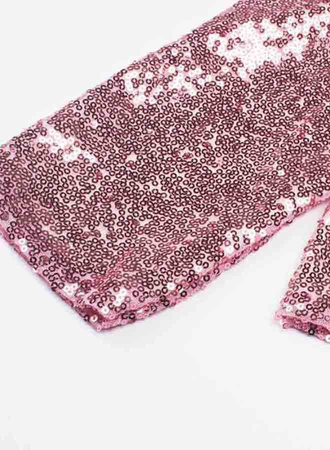 Generic - Round Neck Sequins Mini Dress Pink - Image 1