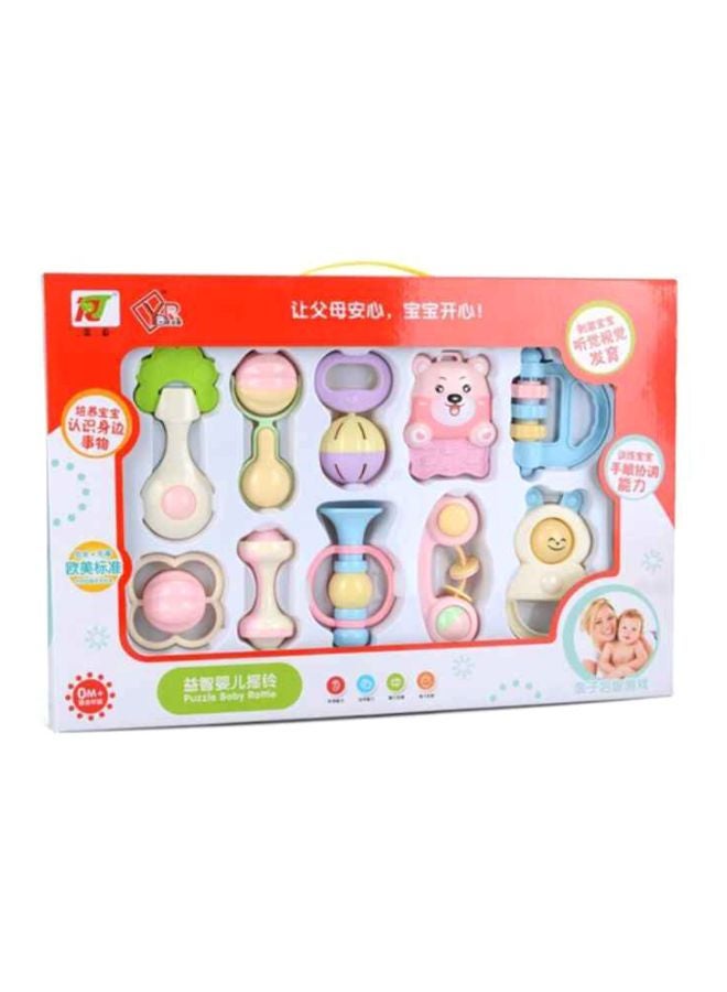 يونيك طقم خشخيشة أطفال وعضاضة أسنان حساسة مكون من 10 قطع - Image 1