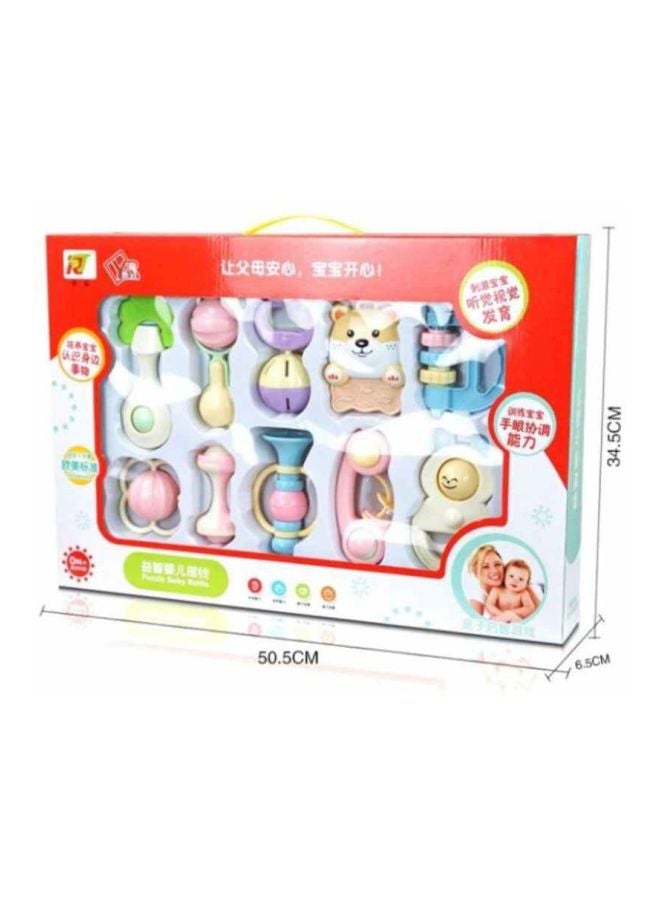 يونيك طقم خشخيشة أطفال وعضاضة أسنان حساسة مكون من 10 قطع - Image 2