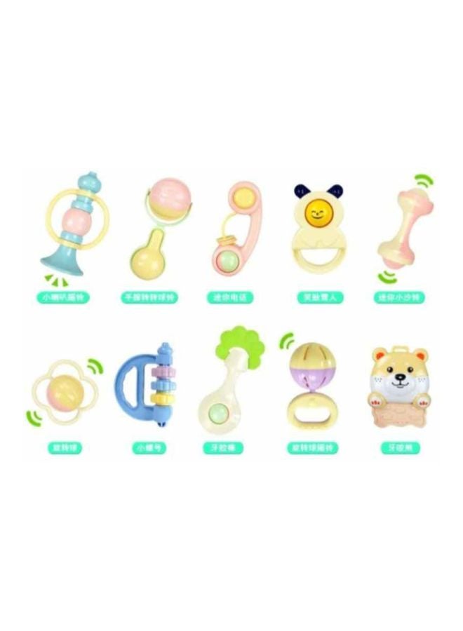 يونيك طقم خشخيشة أطفال وعضاضة أسنان حساسة مكون من 10 قطع - Image 3