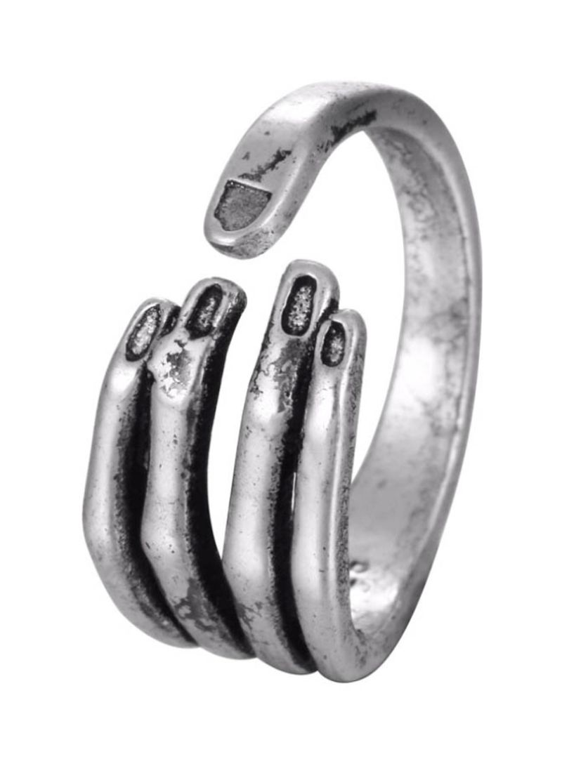 Beauenty 925 Sterling Silver And Zinc Alloy Skeleton Hand Shaped Ring  - Image 1