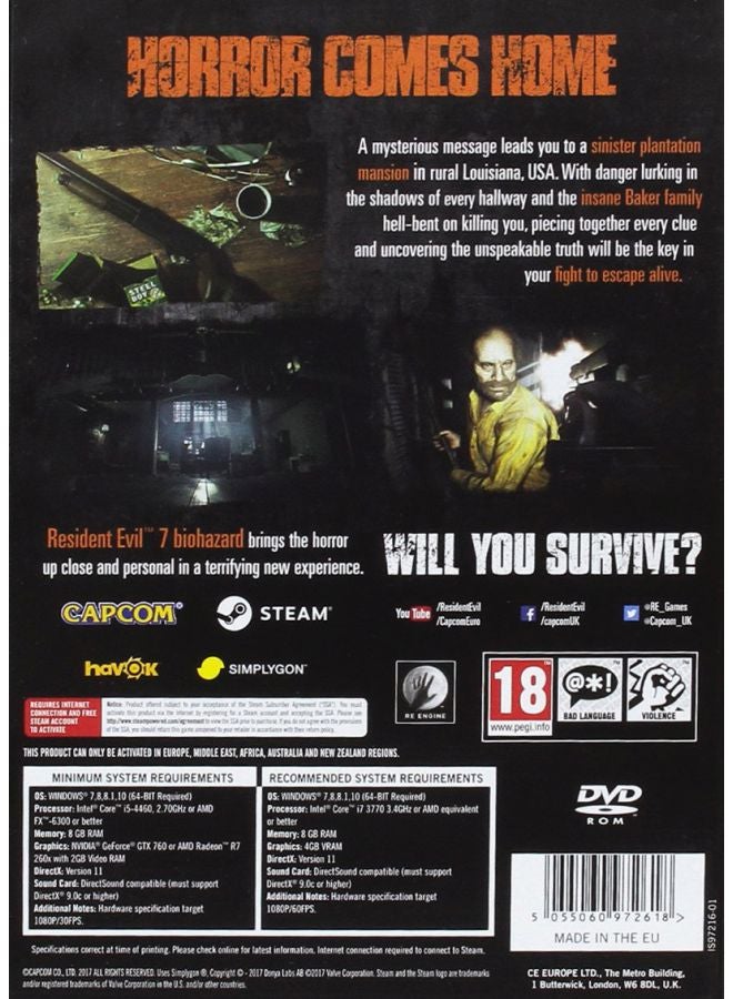 Resident Evil 7 : Biohazard (Intl Version) - Action & Shooter - PlayStation 4 (PS4)