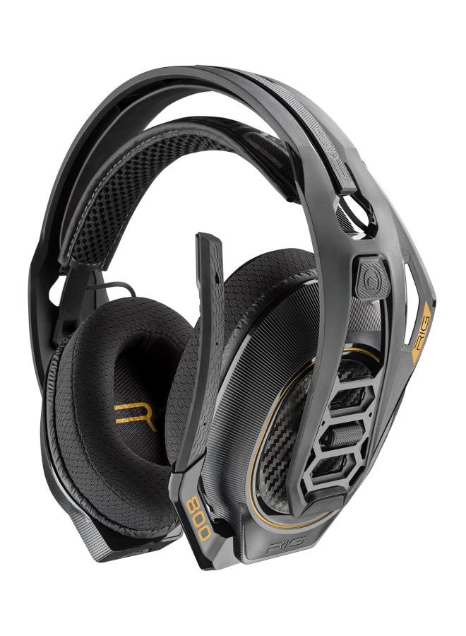 بلانترونيكس سماعات رأس RIG 800HD لاسلكية بتصميم يغطي الأذن مع ميكروفون للألعاب، لون أسود - Image 1