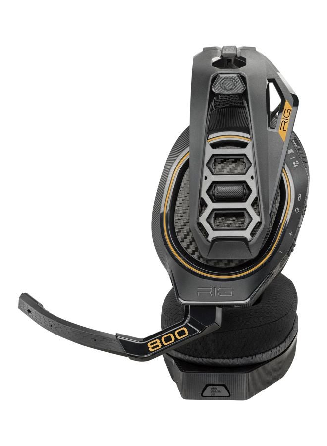بلانترونيكس سماعات رأس RIG 800HD لاسلكية بتصميم يغطي الأذن مع ميكروفون للألعاب، لون أسود - Image 2