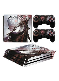 داتا فروج ملصق خارجي بطبعة مستوحاة من لعبة "Assassins Creed" لذراع تحكم وجهاز ألعاب بلايستيشن 4 برو بألوان متعددة  - Image 1