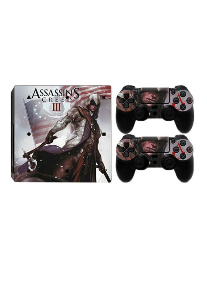 داتا فروج - ملصق خارجي بطبعة مستوحاة من لعبة "Assassins Creed" لذراع تحكم وجهاز ألعاب بلايستيشن 4 برو بألوان متعددة - Image 1
