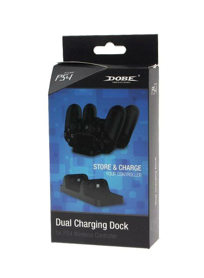 DOBE - Dual Wireless Charging Dock For PS4 Gaming Controllers - Black - Image 1
