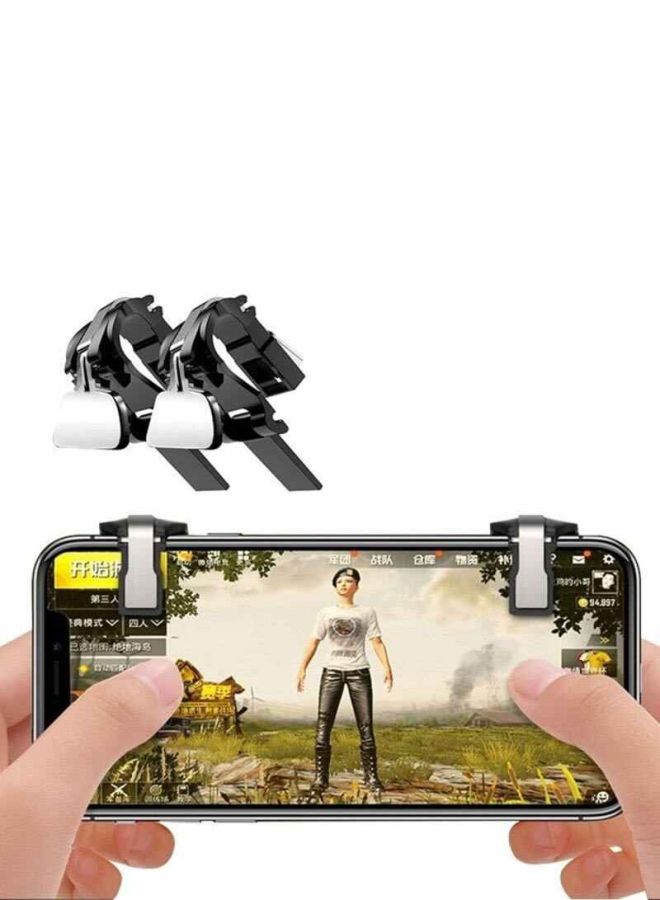 أوكتيك طقم زناد إطلاق النار L1R1 لذراع تحكم ألعاب PUBG من قطعتين - بلوني الفضي/ الأسود - Image 2