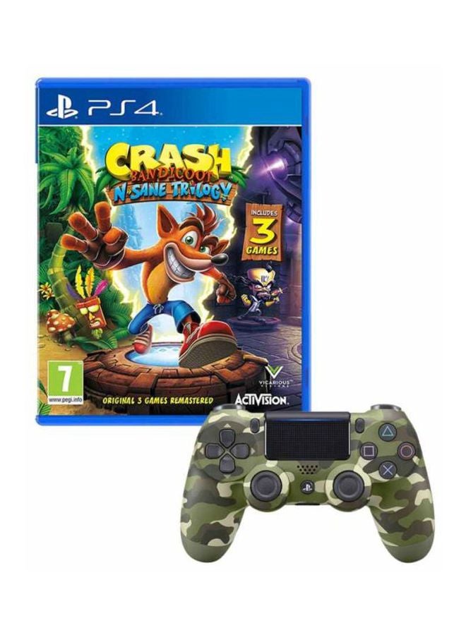 Bethesda - Crash Bandicoot N. Sane Trilogy With DUALSHOCK 4 Wireless Controller For PlayStation 4 (PS4) - Camouflage - adventure - playstation_4_ps4 - Image 1