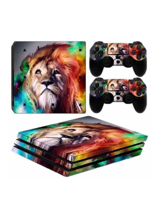 DATA FROG Lion Printed Console And Controller Sticker Set For PlayStation 4 (PS4) - Multicolour  - Image 1