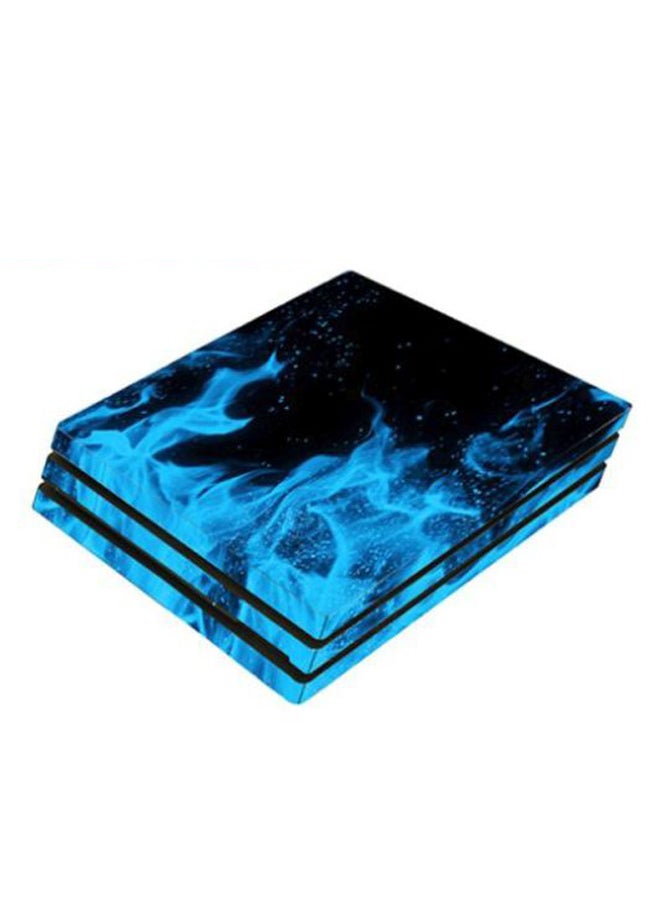 DATA FROG 3-Piece Fire Printed Skin Sticker For DUALSHOCK 4 Wireless Controller And Console - Blue/Black  - Image 2