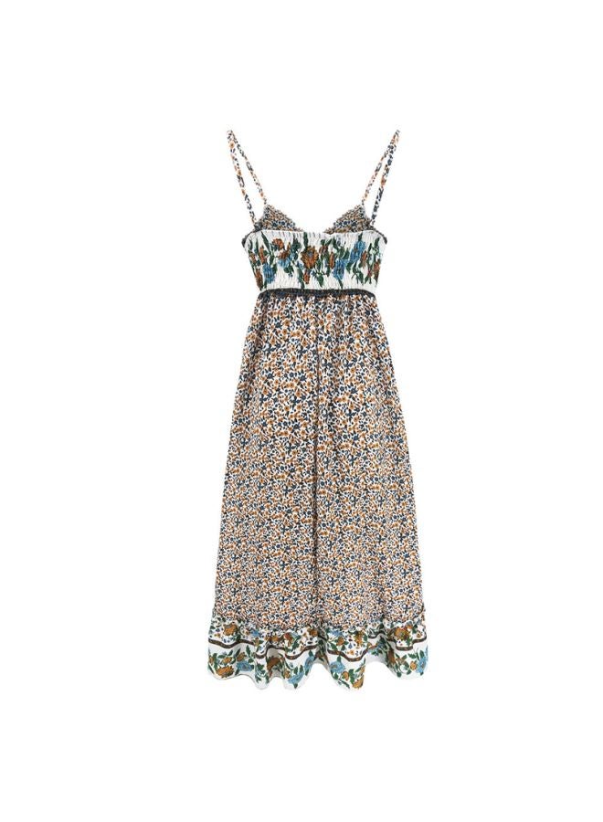 Floral Printed Dress Blue/White/Brown  - Image 4
