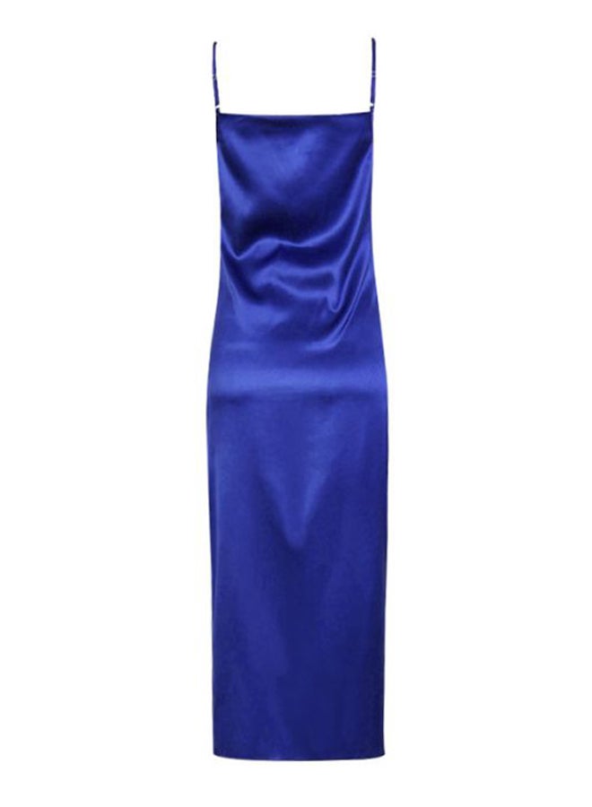Cowl Slit Dress Blue  - Image 4