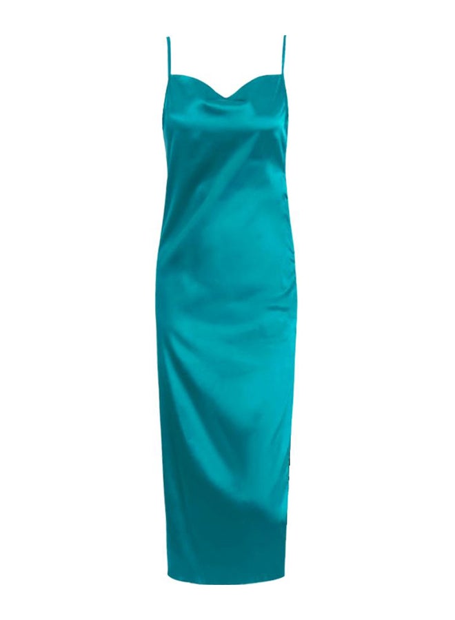 Cowl Slit Dress Green  - Image 1