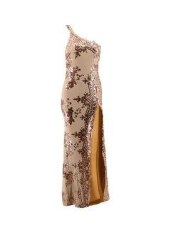 Generic Backless Sequins Dress Beige/Gold  - Image 4