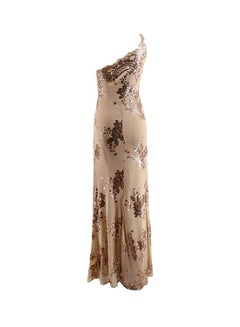 Generic Backless Sequins Dress Beige/Gold  - Image 5