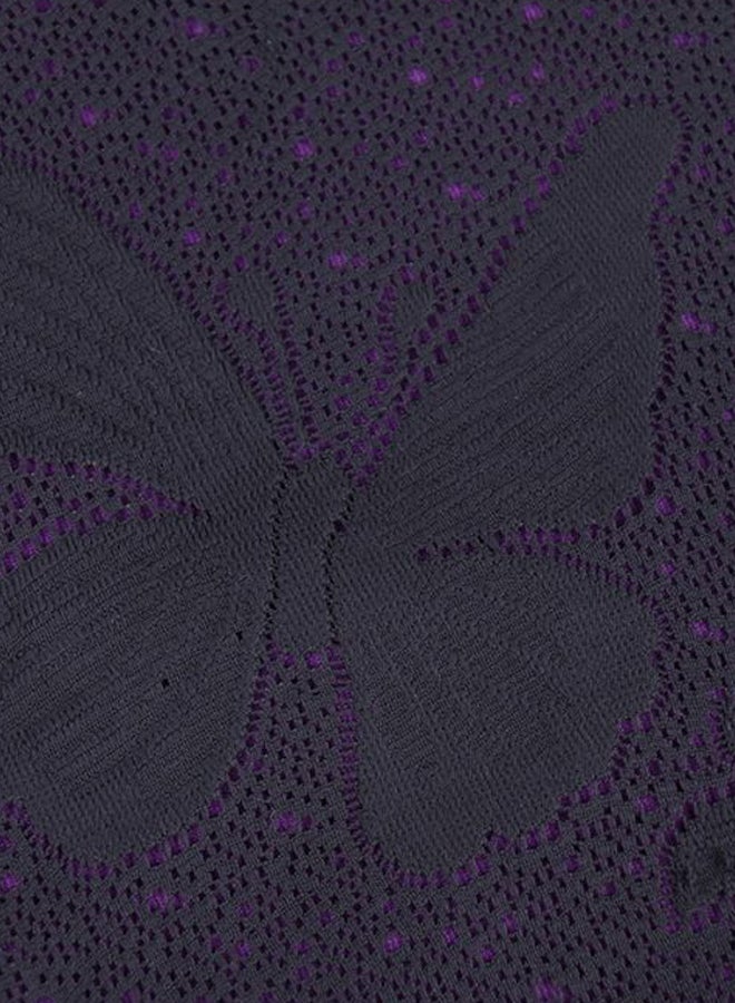 Embroidered Midi Dress Purple/Black - Image 3