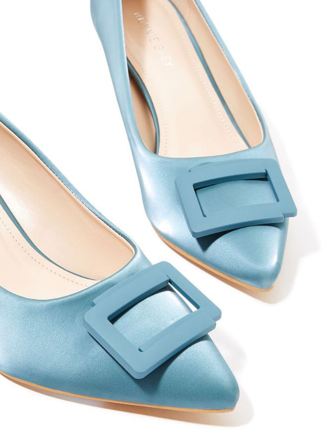 Elegant Pointed Slip-On Pumps Blue