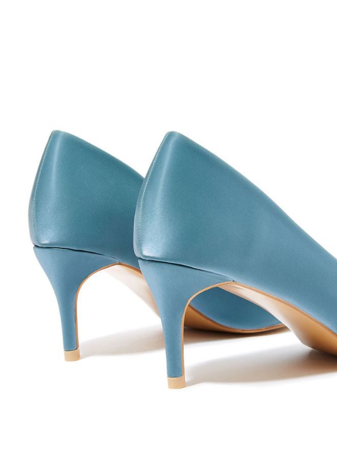 Elegant Pointed Slip-On Pumps Blue